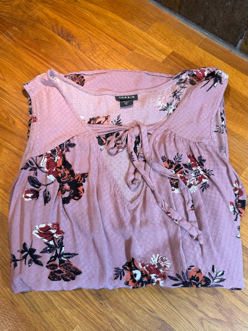 torrid Mauve Pink Floral Tie-Front Sleeveless Camisole